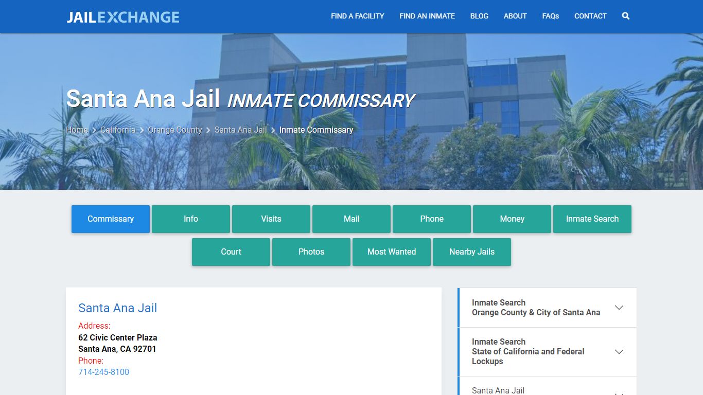 Inmate Commissary, Care Packs - Santa Ana Jail, CA